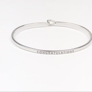 “Congratulations” Message Bracelet -Silver